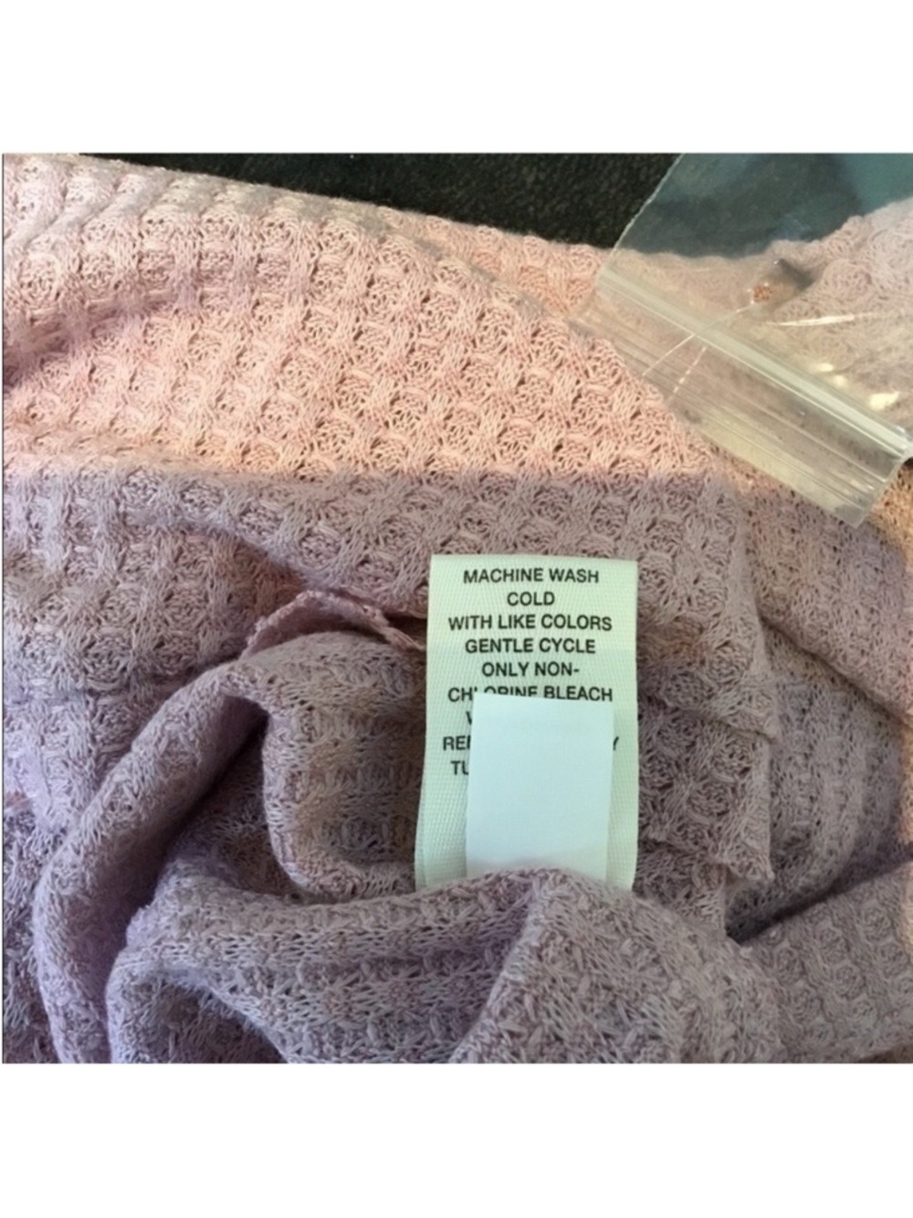 Mudd Waffle Knit Tie Front Top Size XL Mauve Pink Cozy Casual - Picture 9 of 15